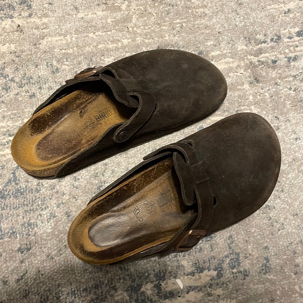 Birkenstock Boston Size 38 Brown Suede